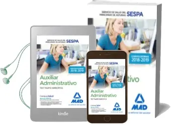Descargar AudioLibro Auxiliar Administrativo del Servicio de Salud del Principado de Asturias (Sespa): Test Parte Especifica de Varios Autores año 2018